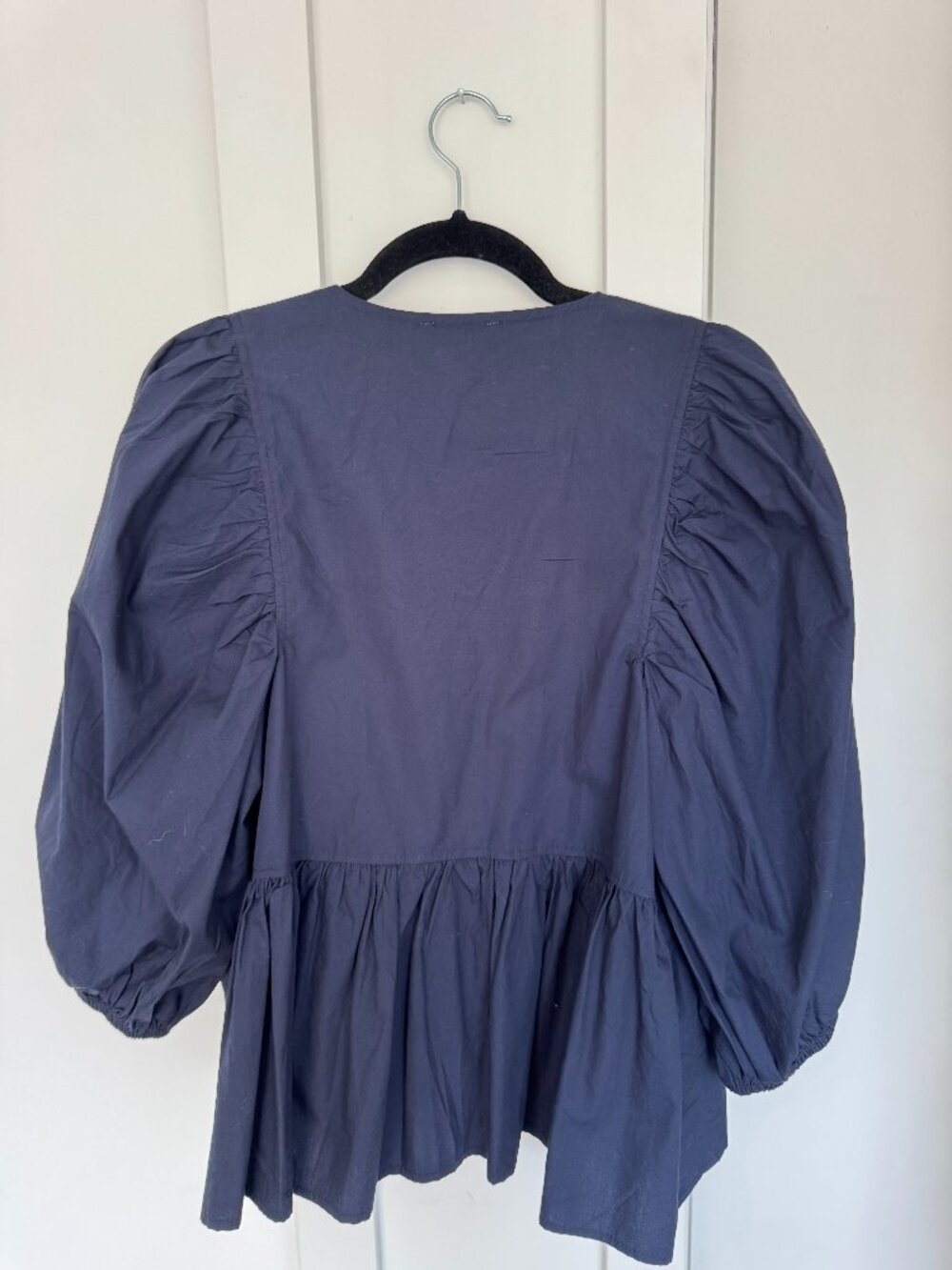 Boii Studios Copenhagen Navy Tie-Front Blouse